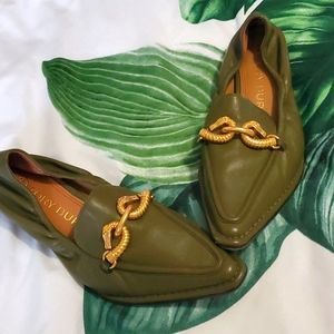 Tory Burch Olive Green Loafers